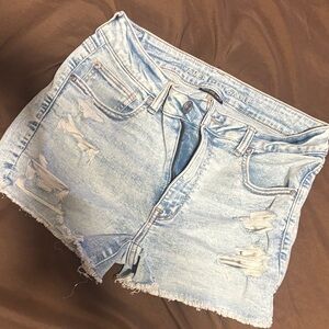 American Eagle Outfitters Light Wash Ripped Jean Shorts